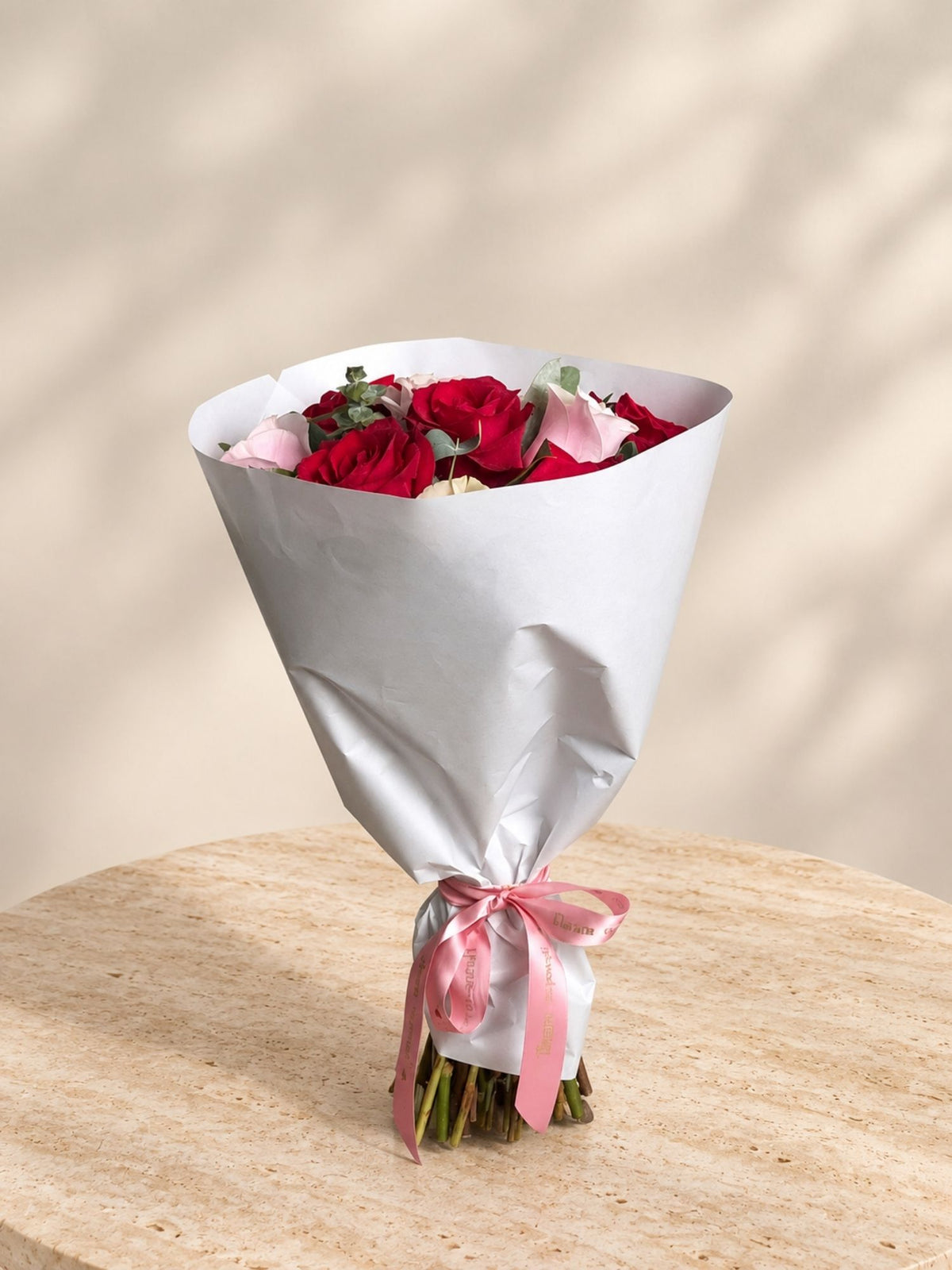 Buchet 11 Trandafiri Rosii si Roz