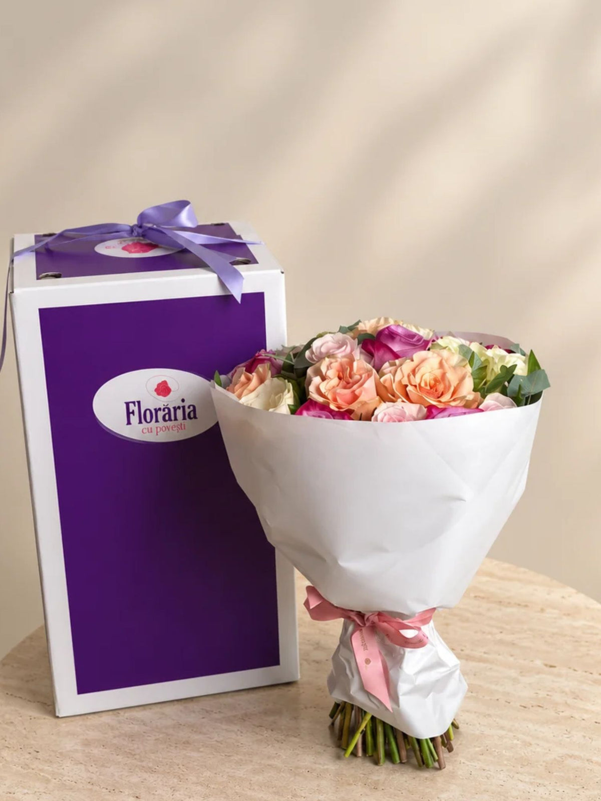 Buchet 19 Trandafiri Pastel