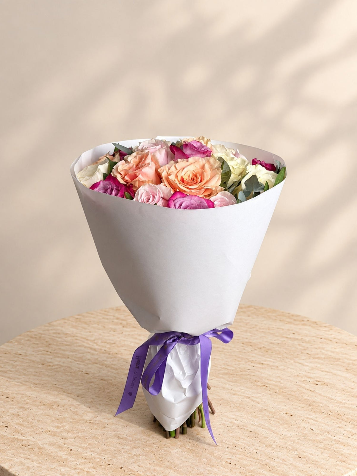 Buchet 15 Trandafiri Pastel