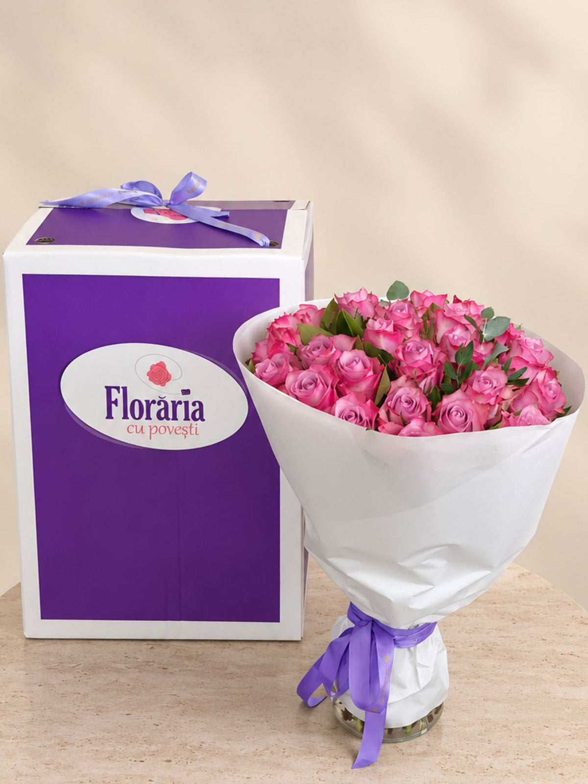 Buchet 23 trandafiri mov