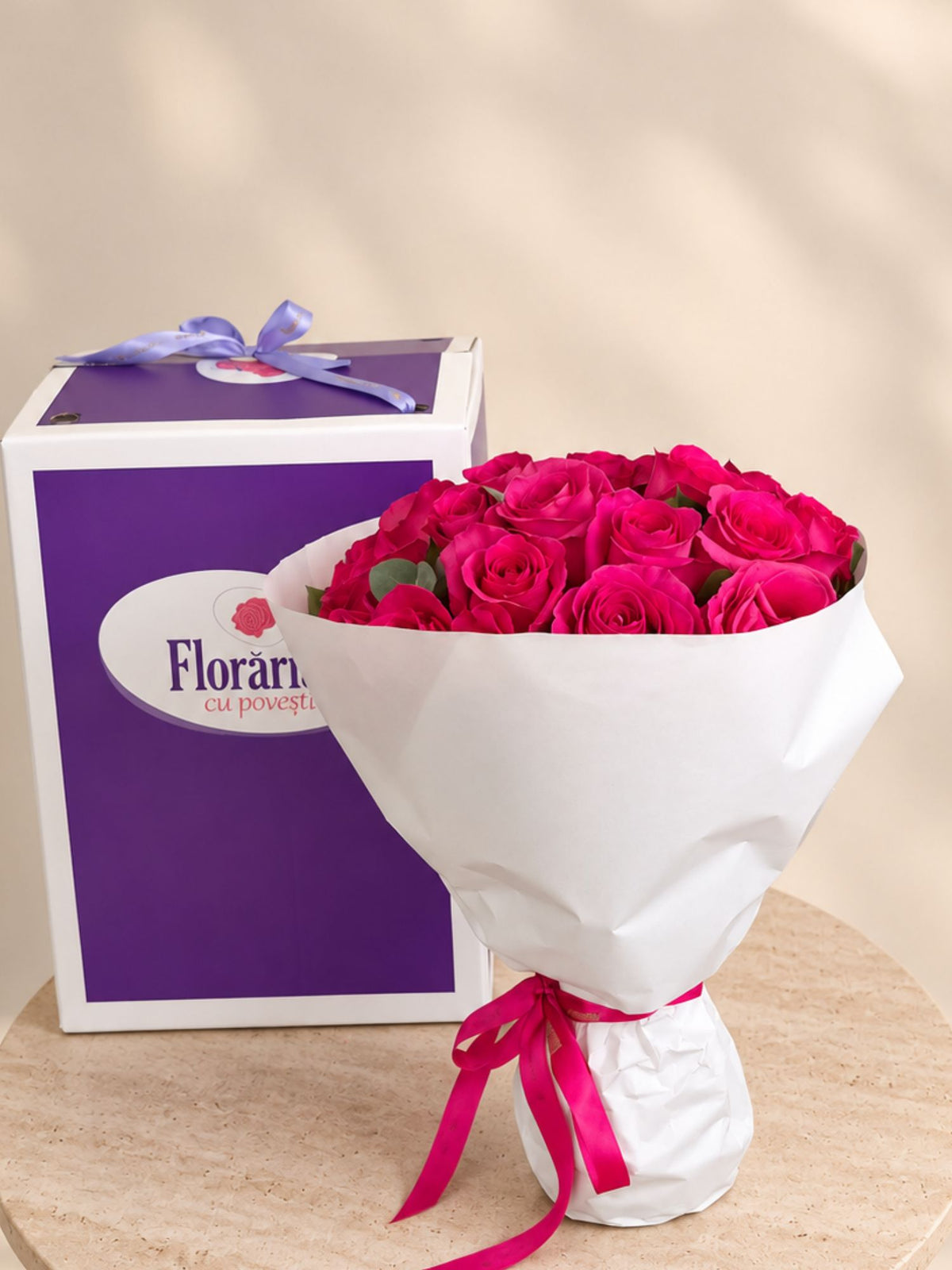 Buchet 25 Trandafiri Ciclam