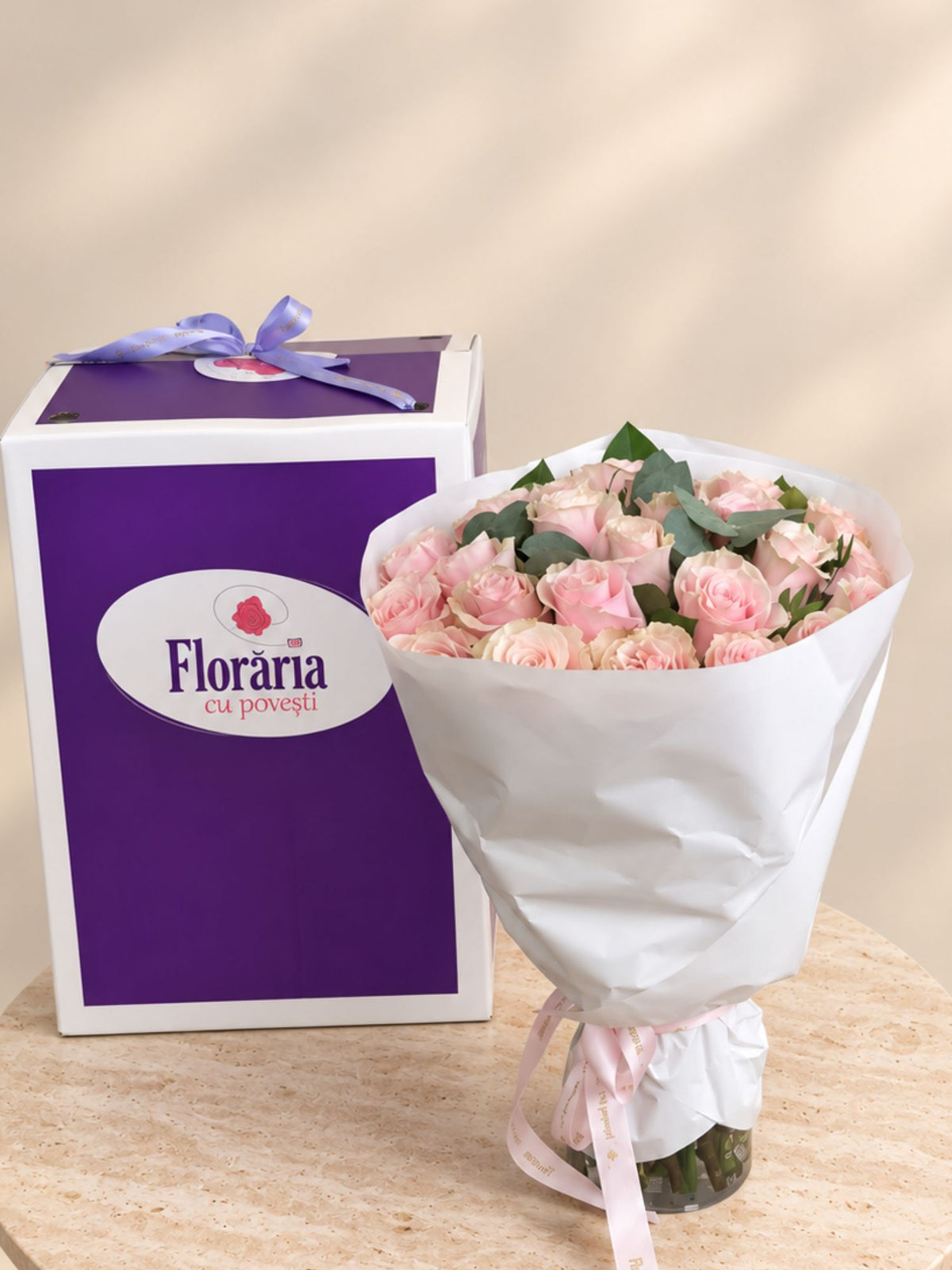 Buchet 25 Trandafiri Roz
