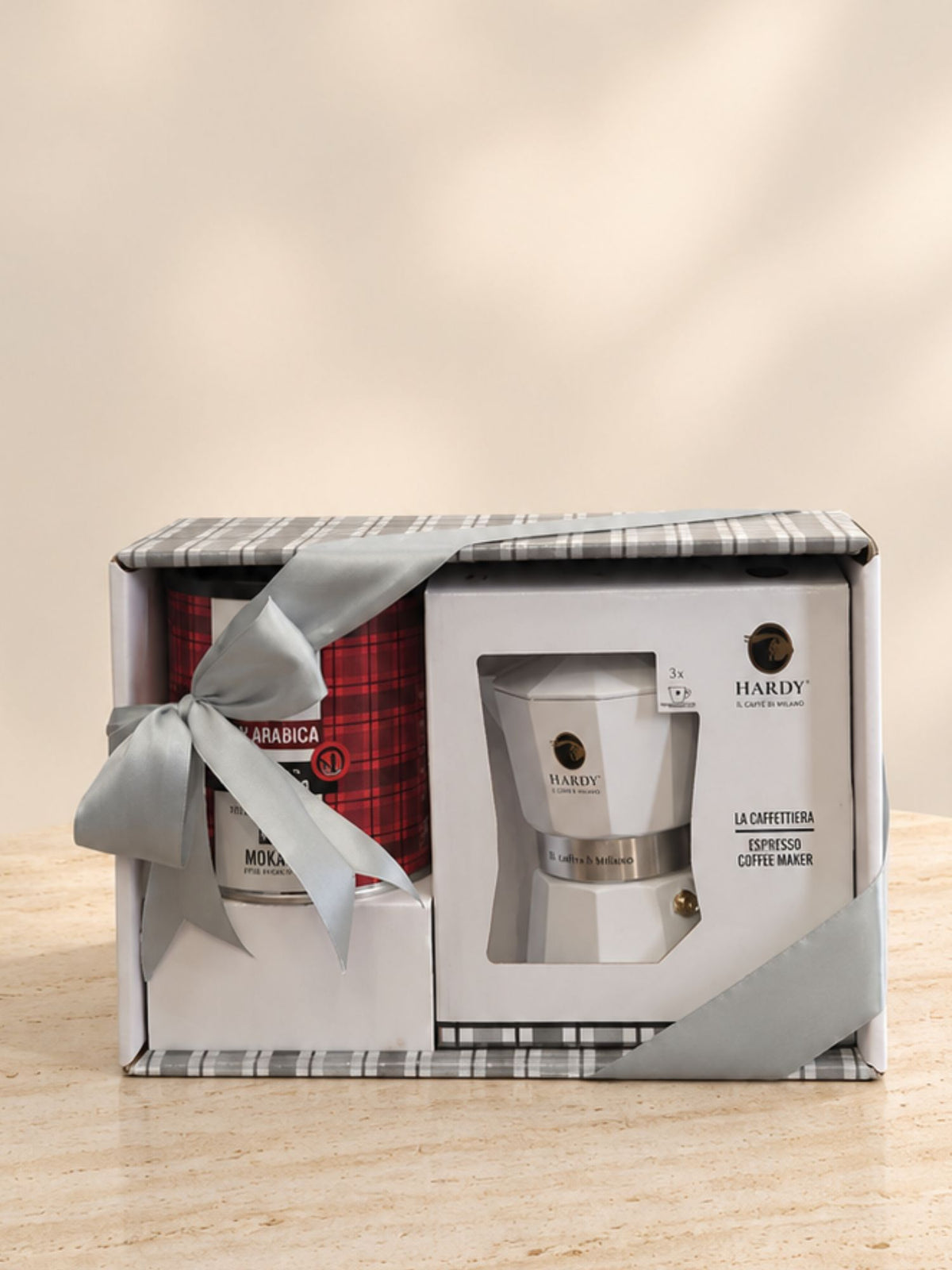 Set Cadou Cafea Hardy Milano cu Moka Pot