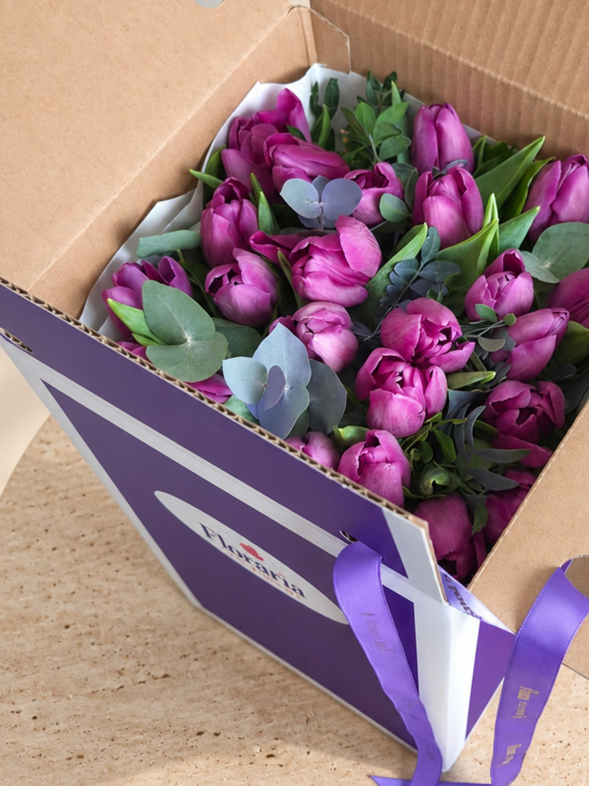 Buchet 25 lalele mov
