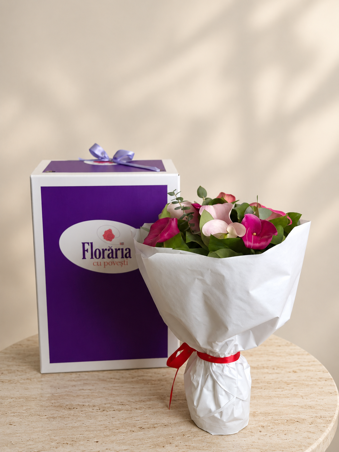 Buchet cu 15 cale asortate, langa Cutia Floraria cu Povesti