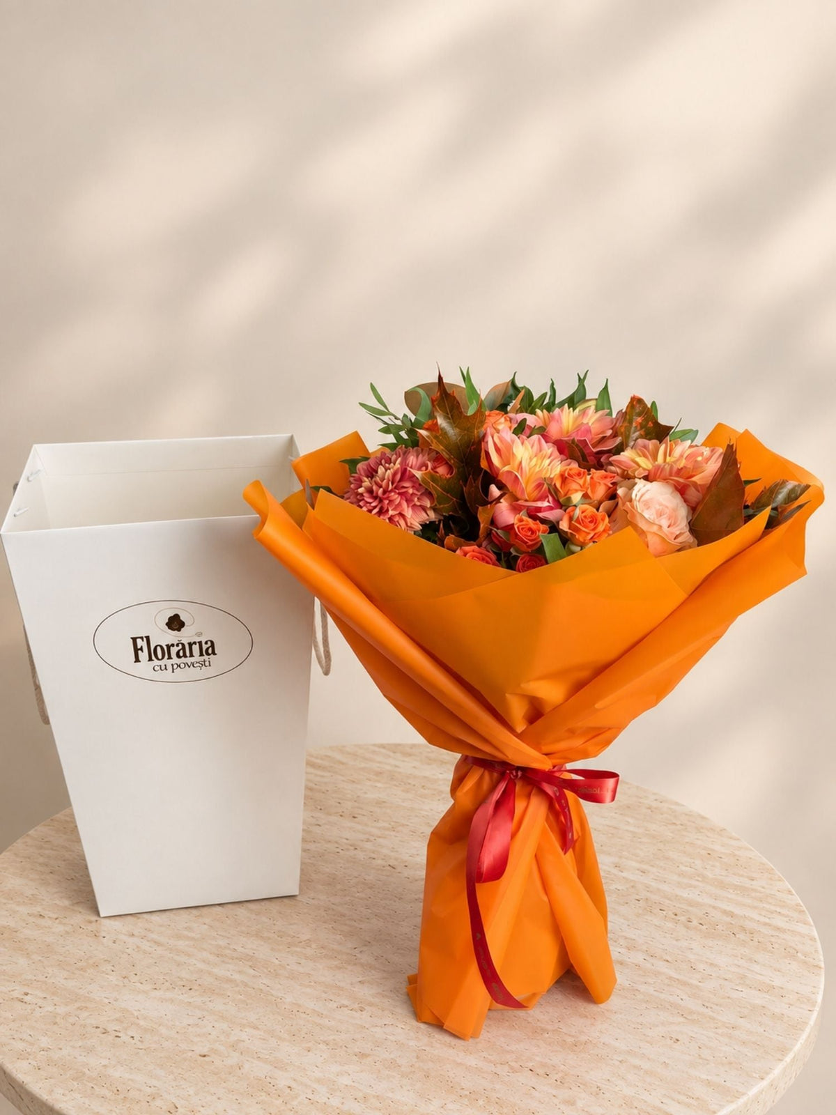 Buchet Sunset Coral - Floraria cu Povesti