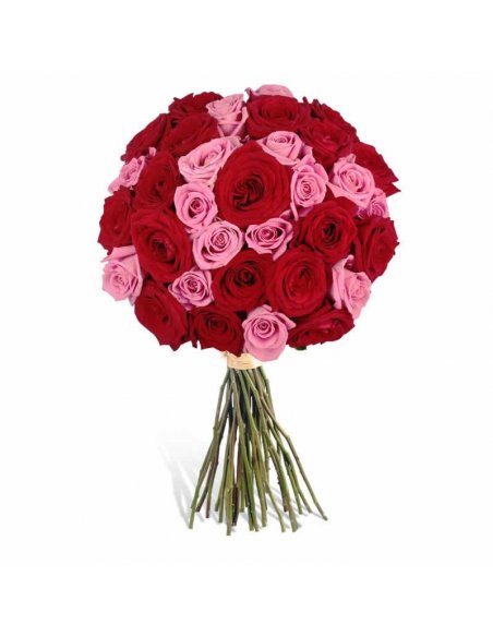 Buchet 33 trandafiri rosii si roz