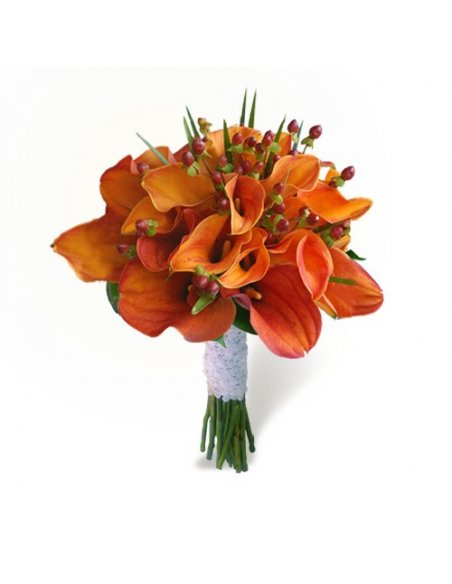 Buchet cununie cu cale si hypericum