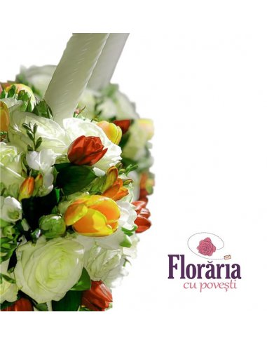 Lumanari nunta cu trandafiri