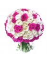 Buchet 101 trandafiri albi si roz