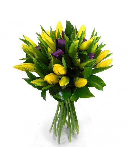 Buchet 25 lalele galbene