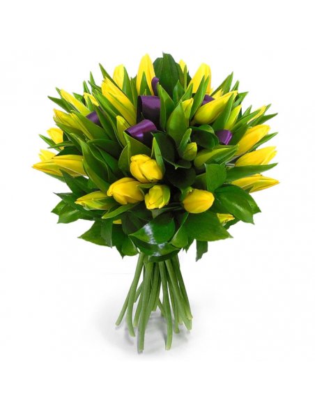 Buchet 49 lalele galbene