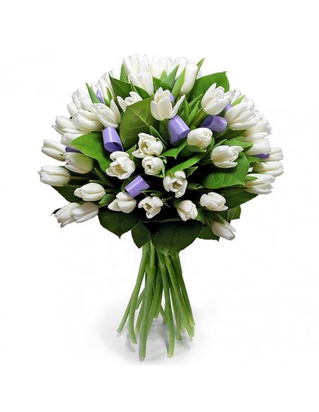 Buchet 49 lalele albe
