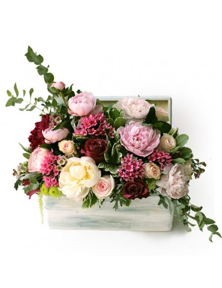 SPECIALS - Aranjament country vintage in cutie de lemn