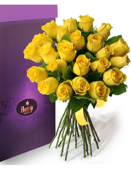 Colectia de Lux - Buchet 23 trandafiri galbeni