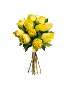 Buchet 11 trandafiri galbeni