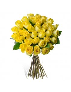 Buchet 33 trandafiri galbeni