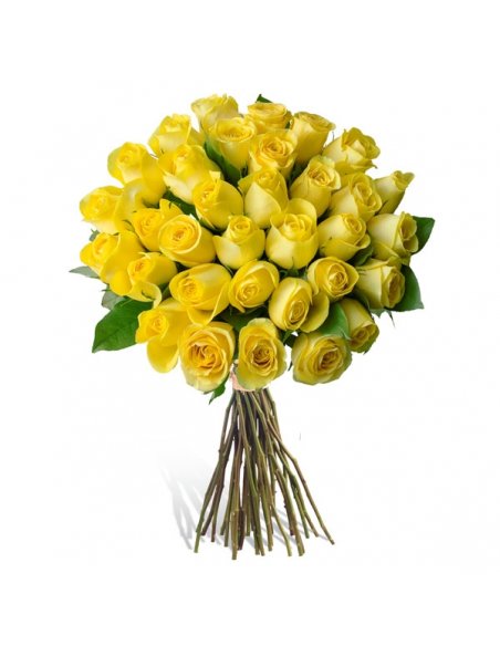 Buchet 33 trandafiri galbeni