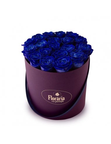 en Vogue - Cutie cu 19 trandafiri albastri