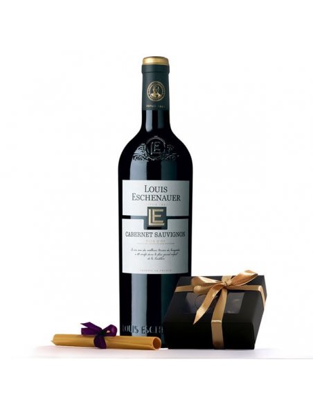 Cadou vin rosu Louis Eschenauer si praline