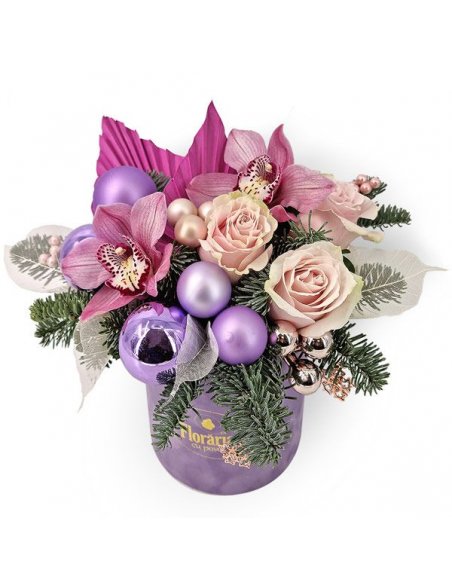 Colectia de Catifea - Cutie de sarbatoare cu decor lila