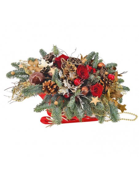 Saniuta rosie cu decor rosu