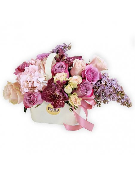 Aranjament Special - Gentuta cu trandafiri si liliac