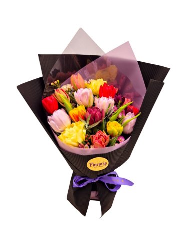 Buchet lalele duble asortate