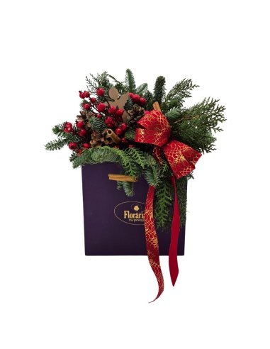 Cutie Cadou Festivă de Crăciun cu Brad, Scorțișoară și Înger