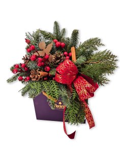 Cutie Cadou Festivă de Crăciun cu Brad, Scorțișoară și Înger