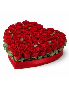 Coeur d'amour - Inima din 51 trandafiri rosii