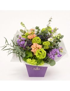 Con mov cu matthiola si viburnum