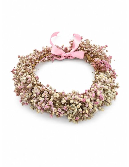 Coroniță roz din gypsophila