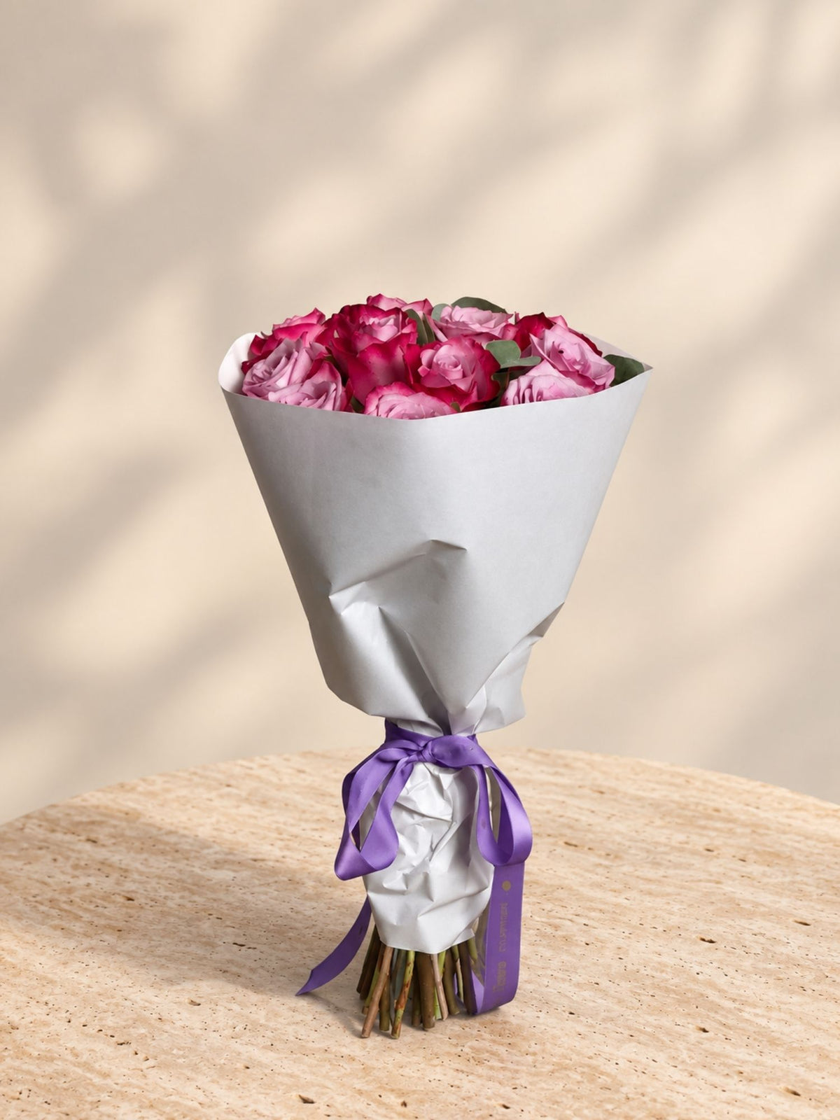 Buchet 15 trandafiri lila