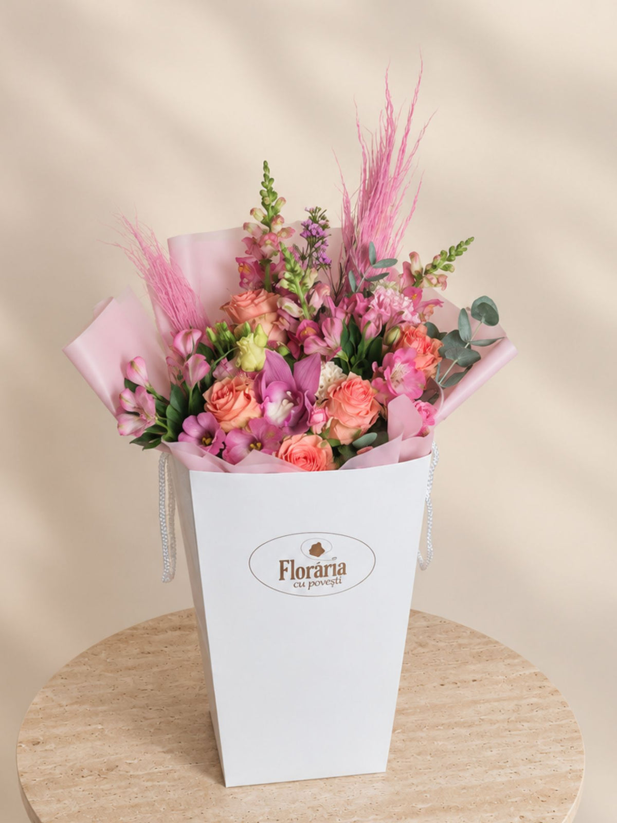 Buchet mare cu flori roz