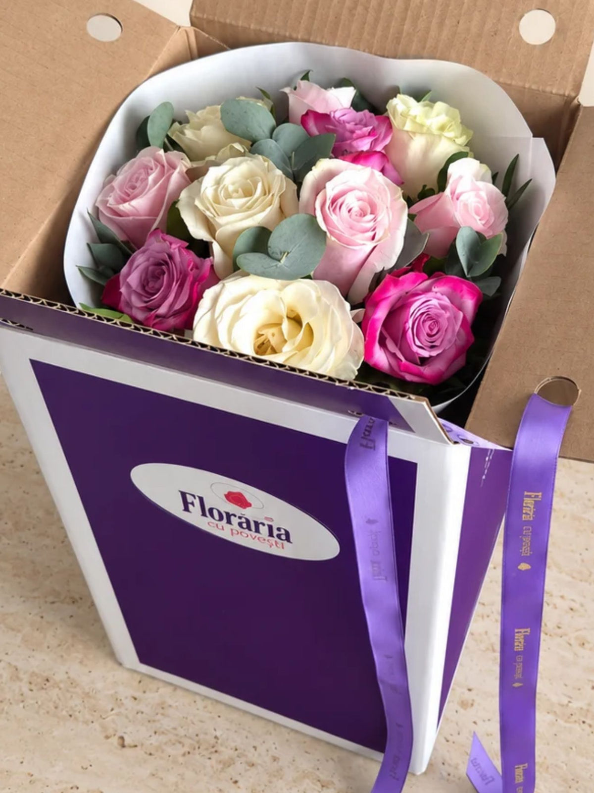 Buchet 11 Trandafiri Pastel