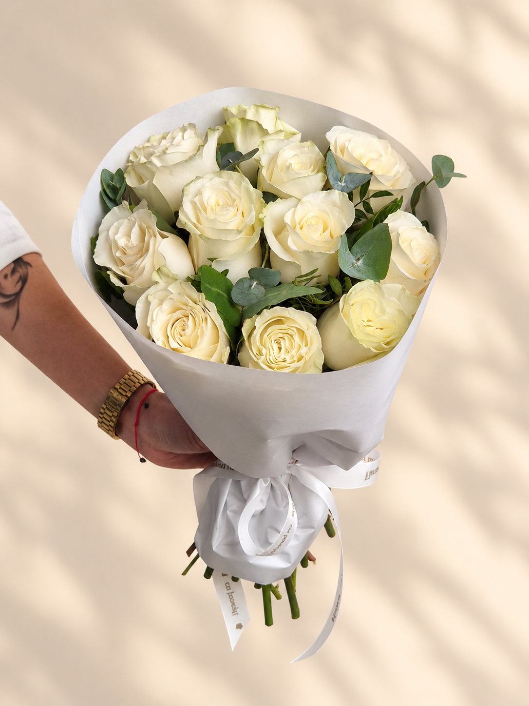 Buchet 11 Trandafiri Albi