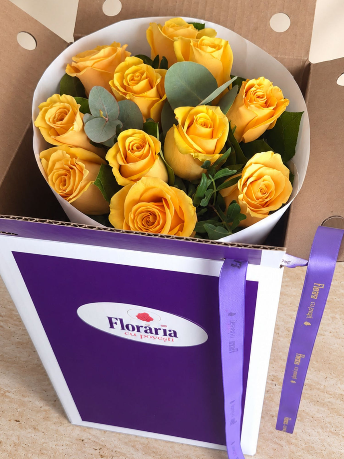 Buchet 11 Trandafiri Galbeni
