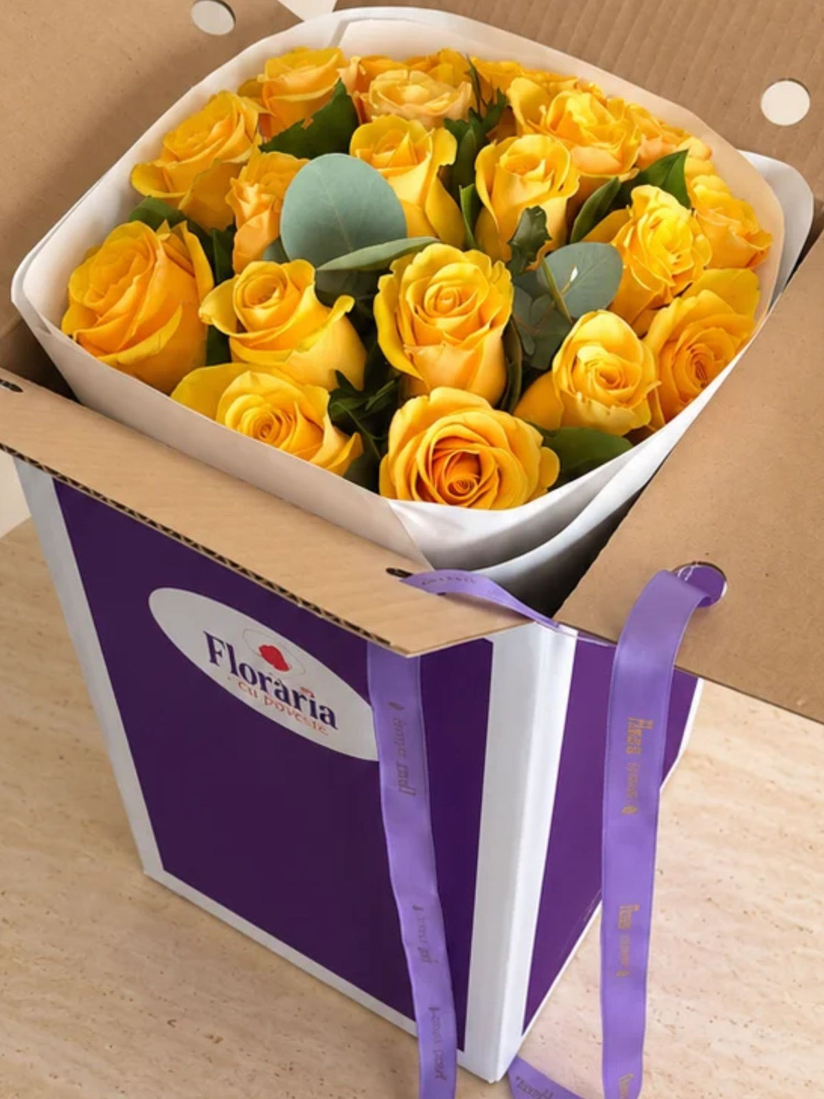 Buchet 19 Trandafiri Galbeni