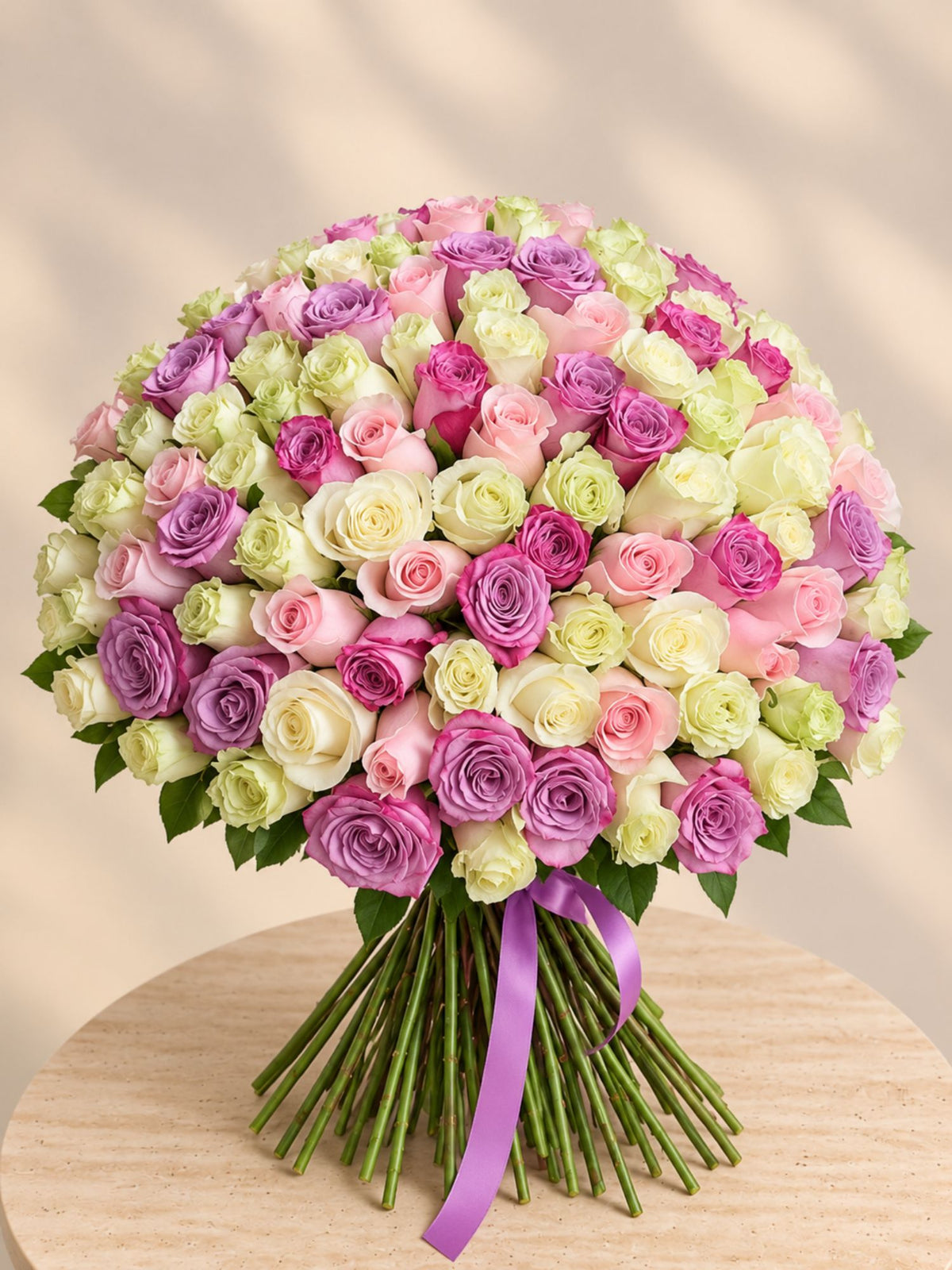 Buchet cu 101 Trandafiri Pastel