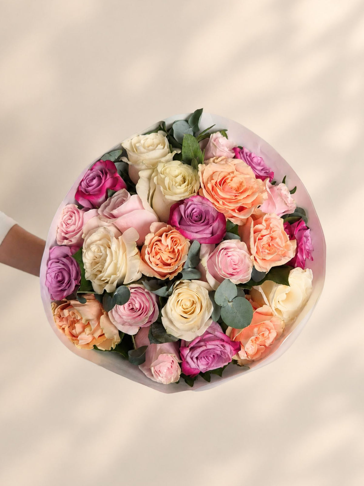 Buchet 23 trandafiri pastel