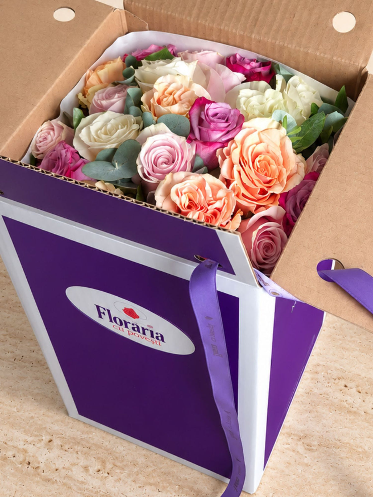 Buchet 23 trandafiri pastel