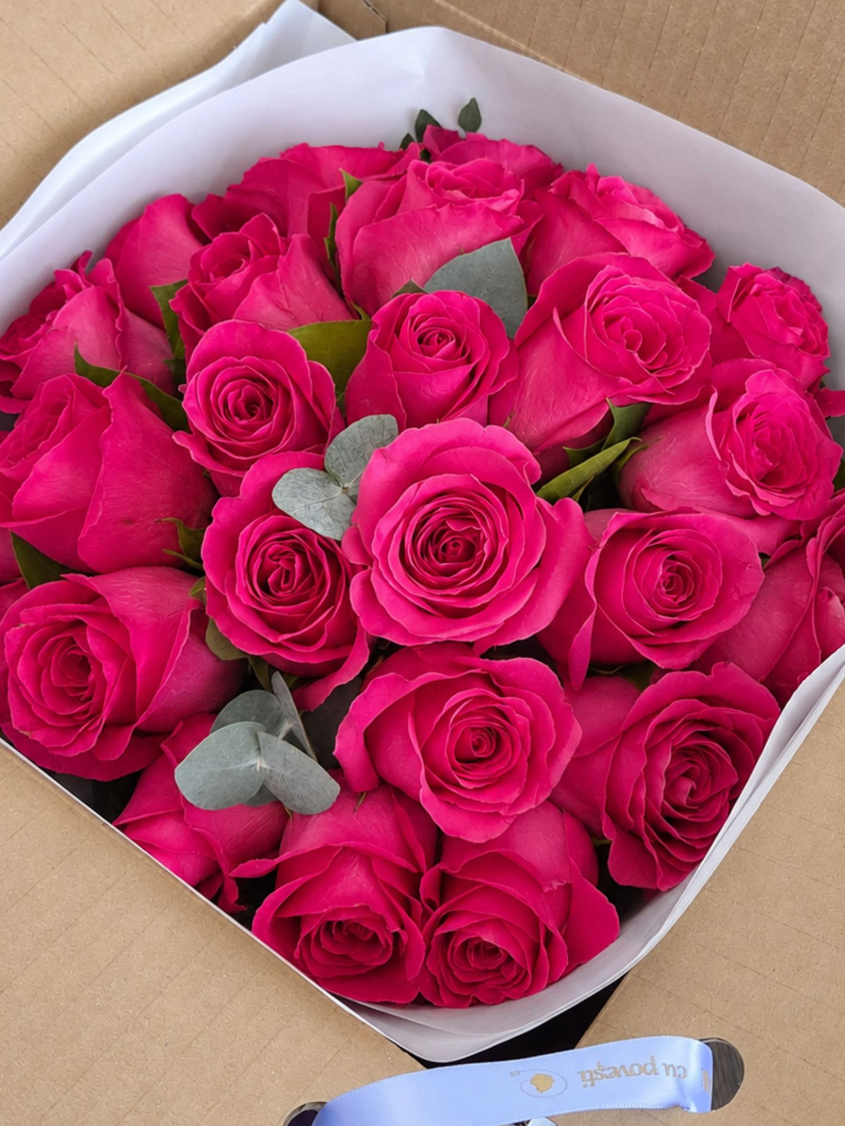 Buchet 25 Trandafiri Ciclam