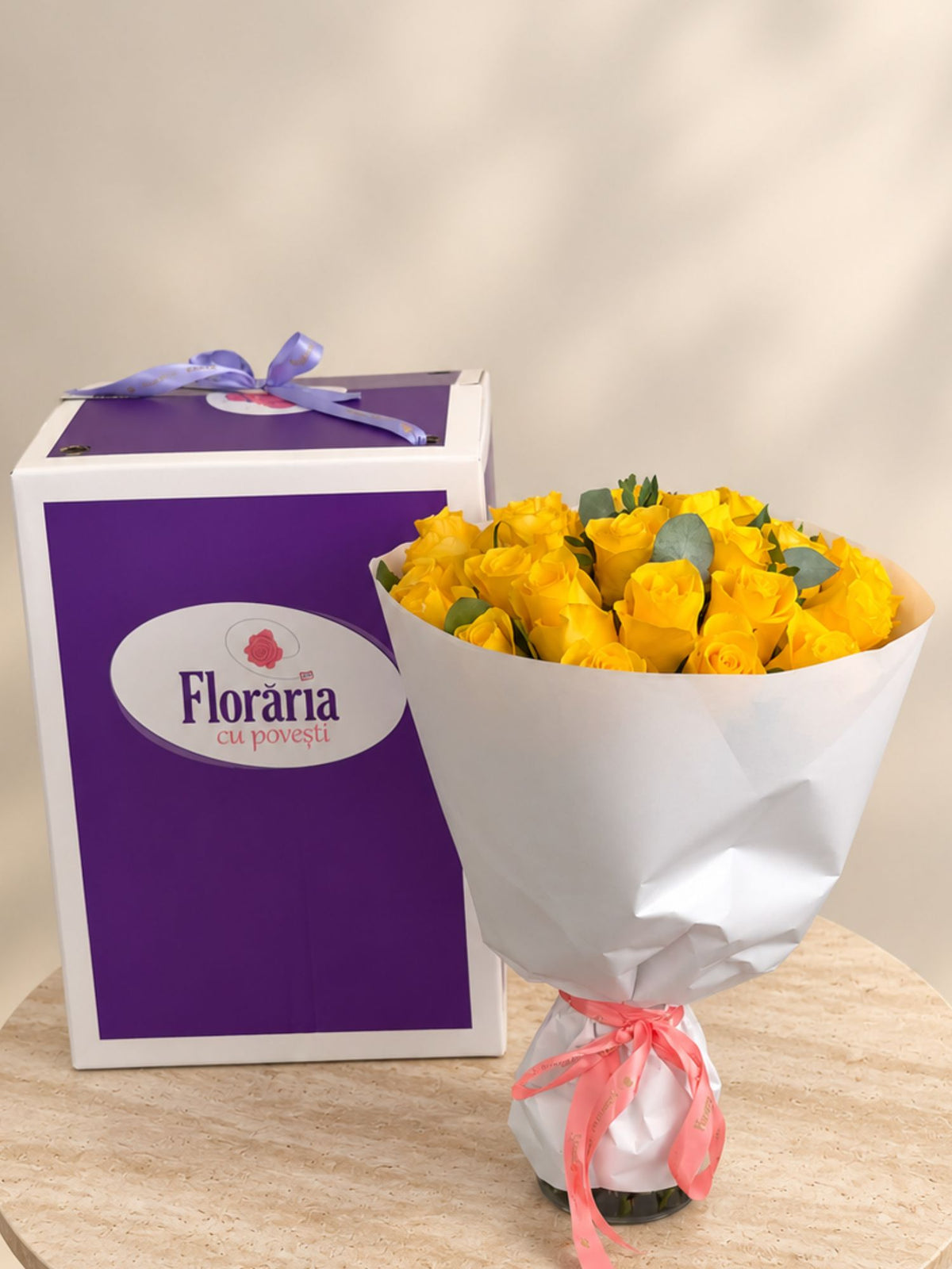 Buchet 25 Trandafiri Galbeni