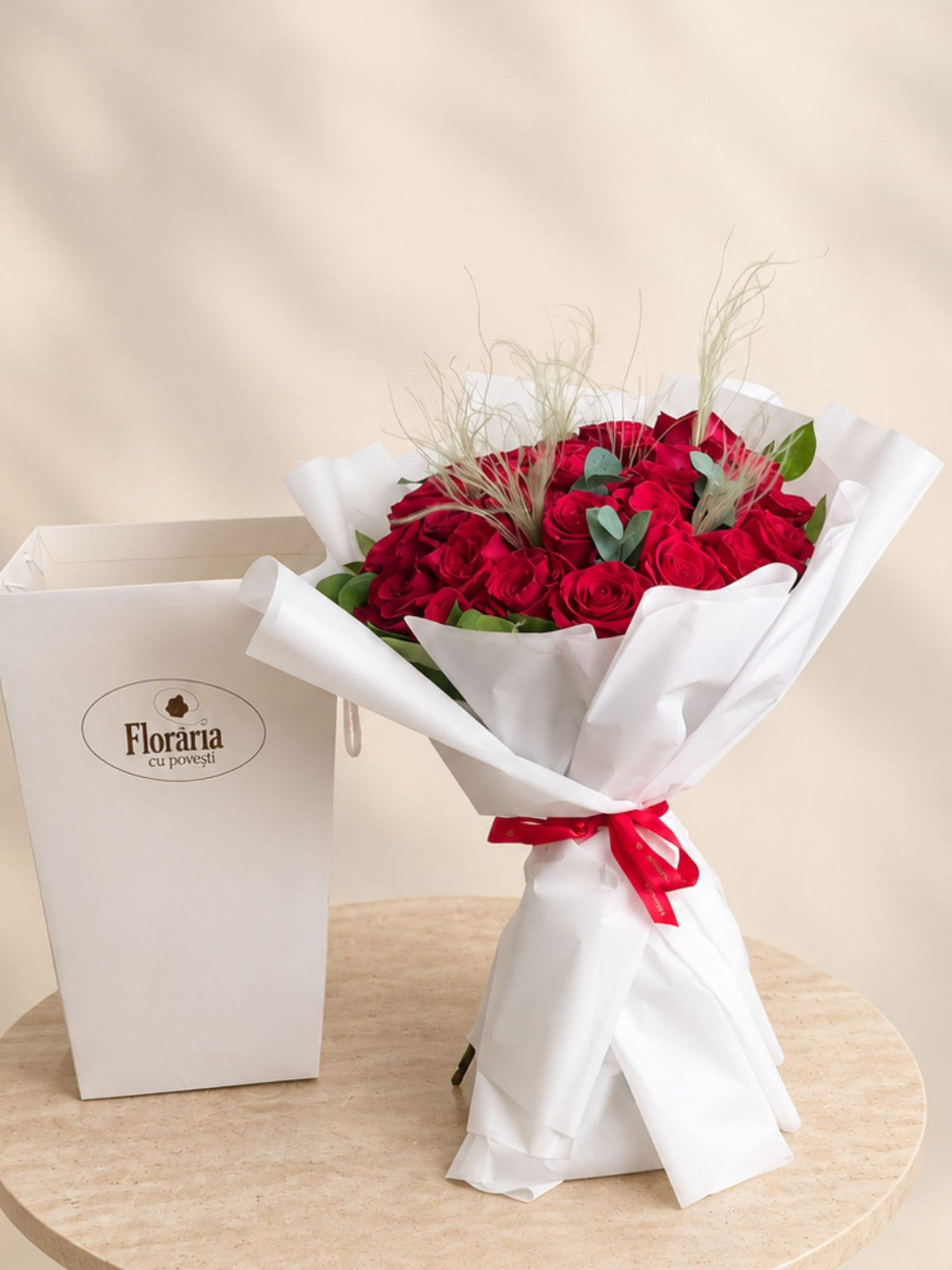 Flower bag cu 25 trandafiri rosii