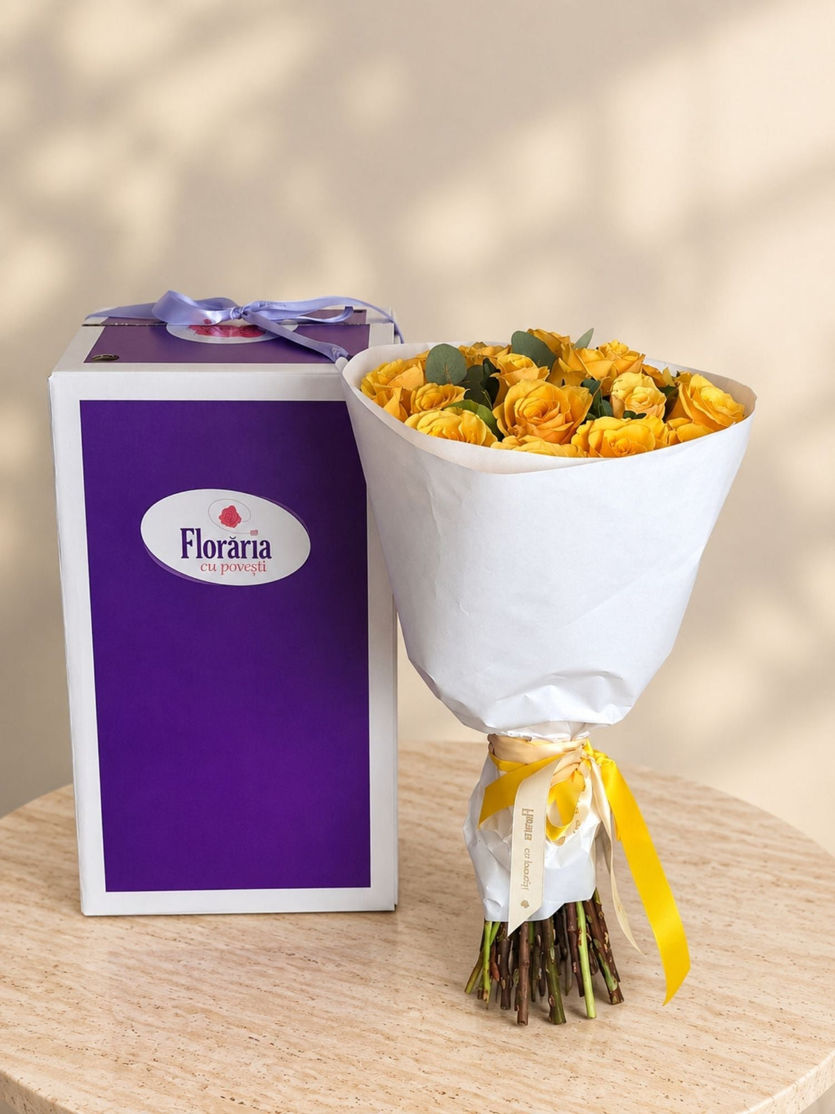 Buchet 19 Trandafiri Galbeni - Floraria cu Povesti