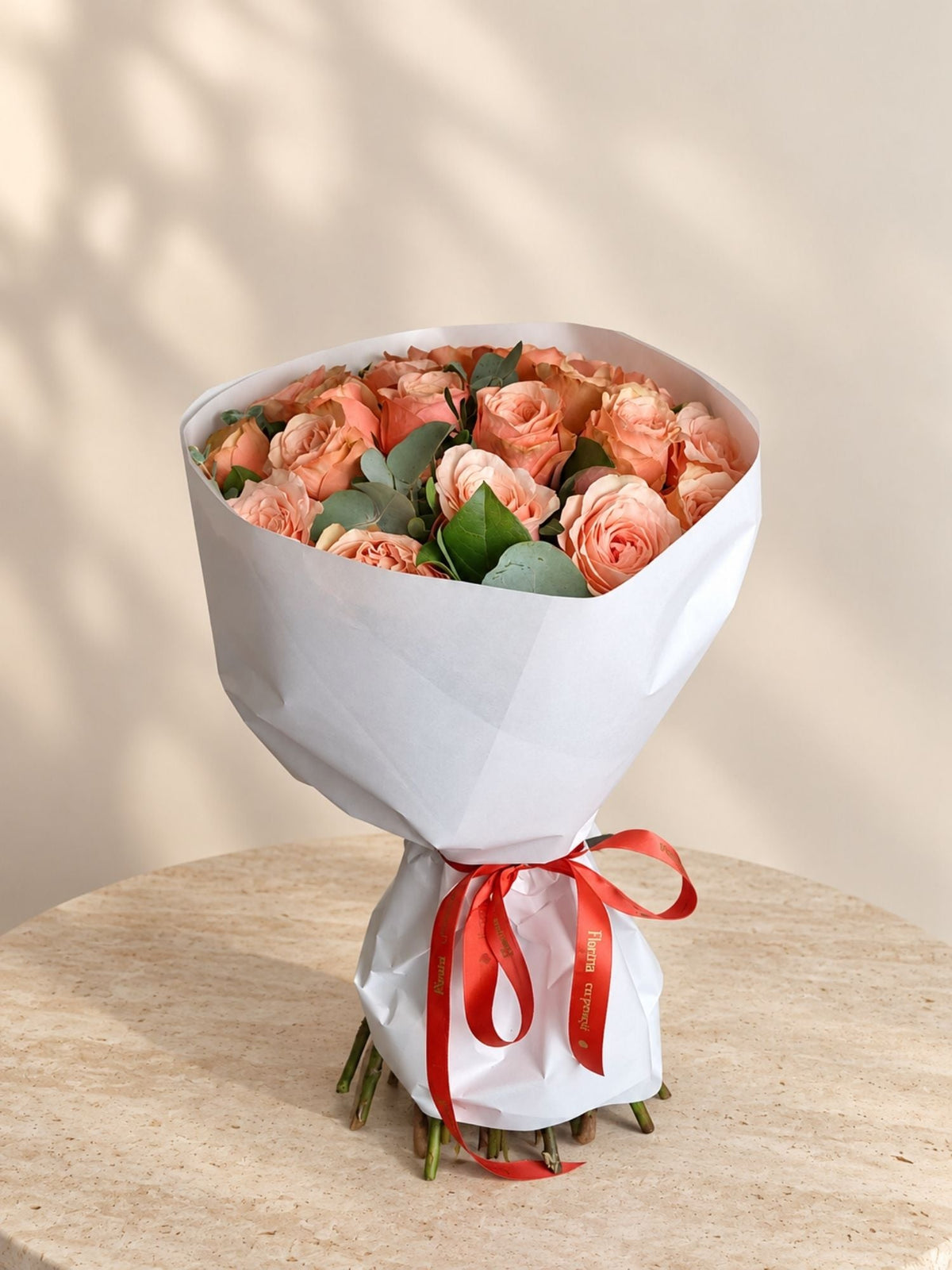 Buchet 19 Trandafiri Portocalii - Floraria cu Povesti