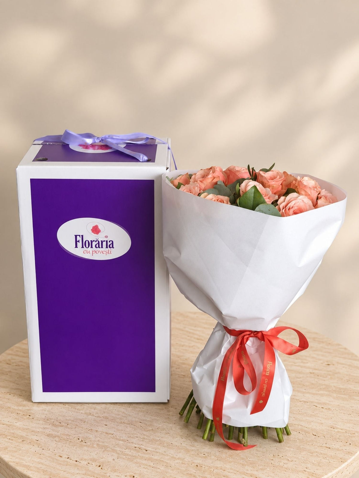 Buchet 19 Trandafiri Portocalii - Floraria cu Povesti